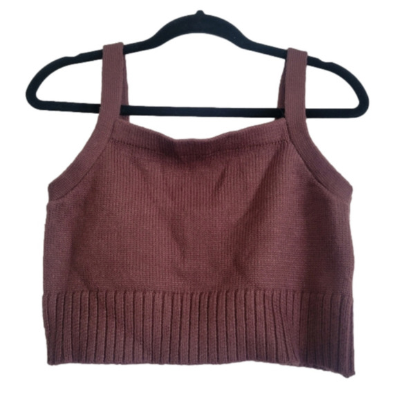 Garage Brown Knit Sweater Crop Top sz L - Brand New with Tags - Picture 1 of 6